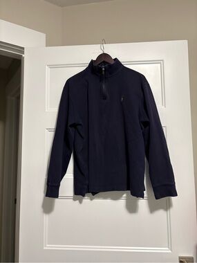 Ralph Lauren Dark Navy Quarter‑Zip Pullover with Polo Pony large